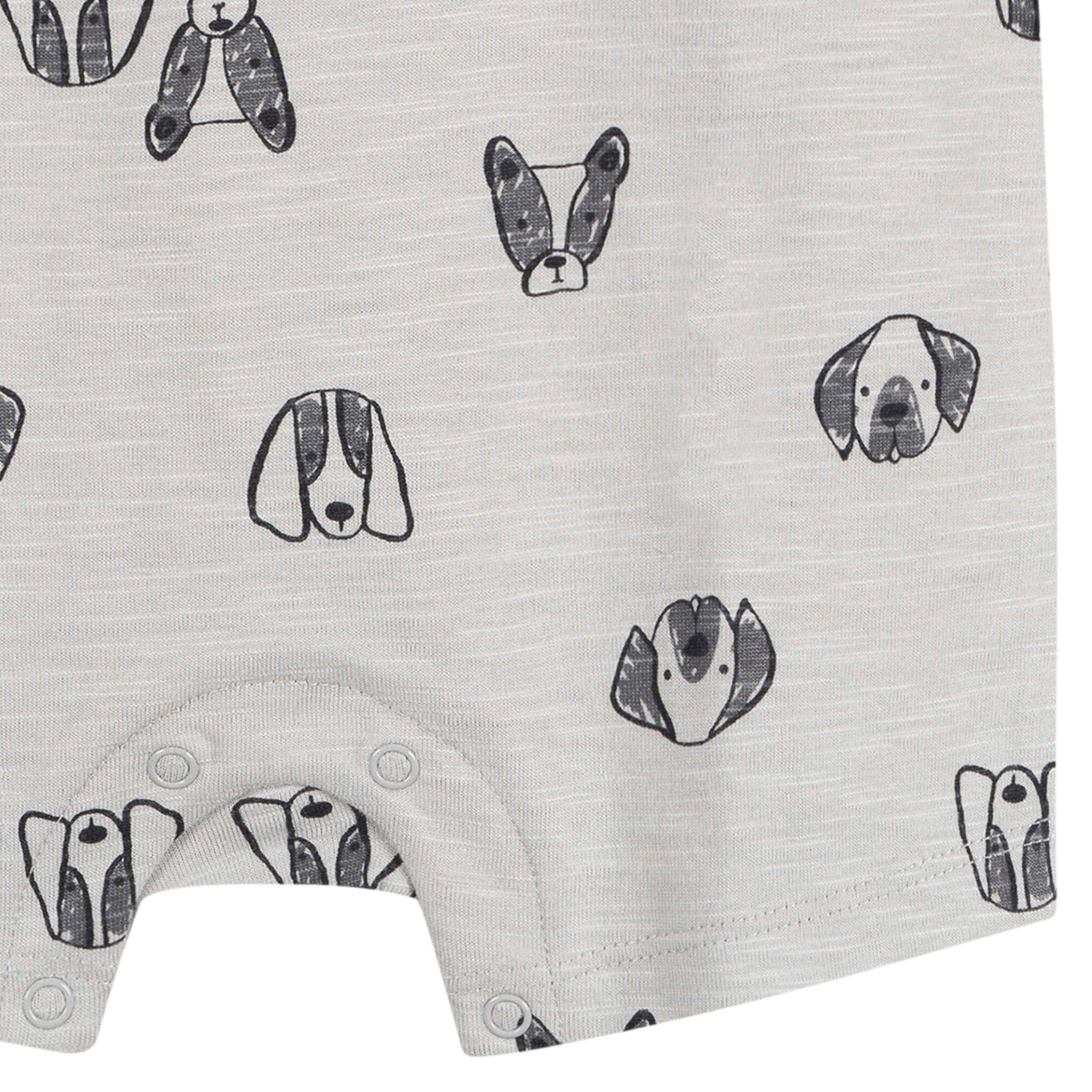 Baby Boys Puppy Dog Faces Short Sleeve Romper rompers Gerber® 
