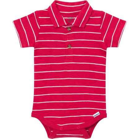 Baby Boys Red Stripes Polo Bodysuit