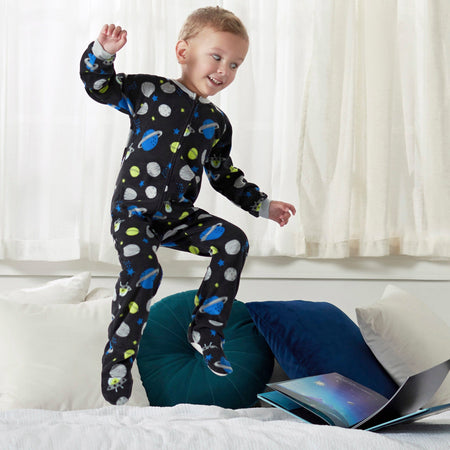 Baby Boys Space Fleece Footed Pajamas, 24M