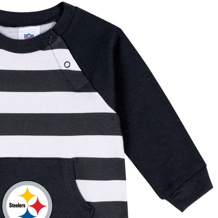 Baby Pittsburgh Steelers Football Romper with Pocket