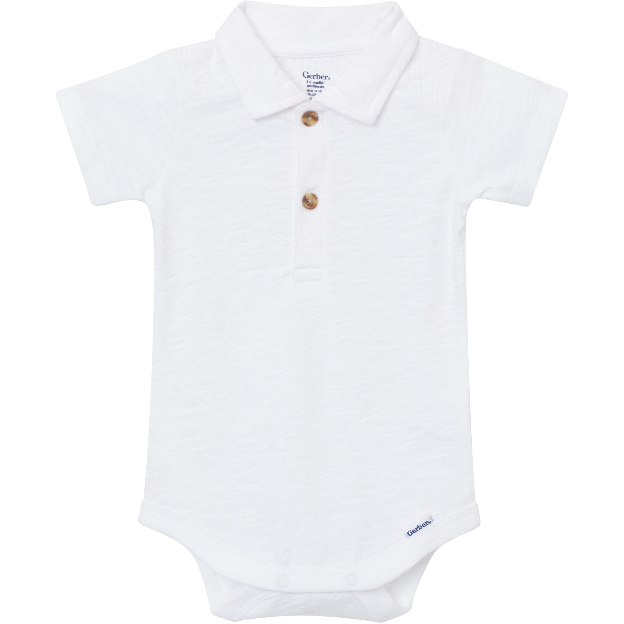Baby Boys White Polo Bodysuit Onesies Bodysuits Gerber® 