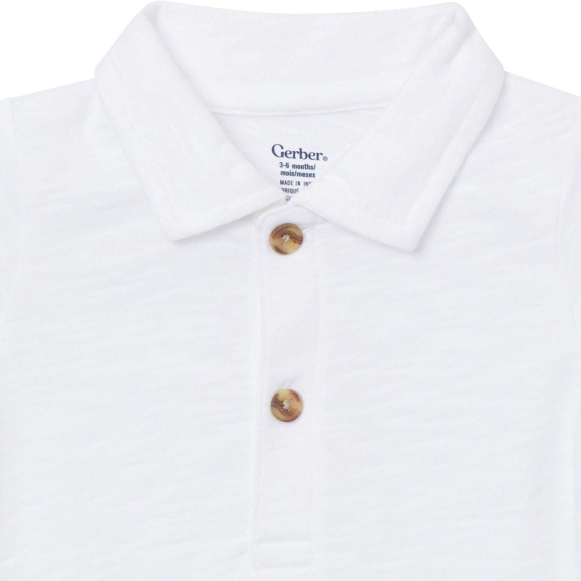 Baby Boys White Polo Bodysuit Onesies Bodysuits Gerber® 