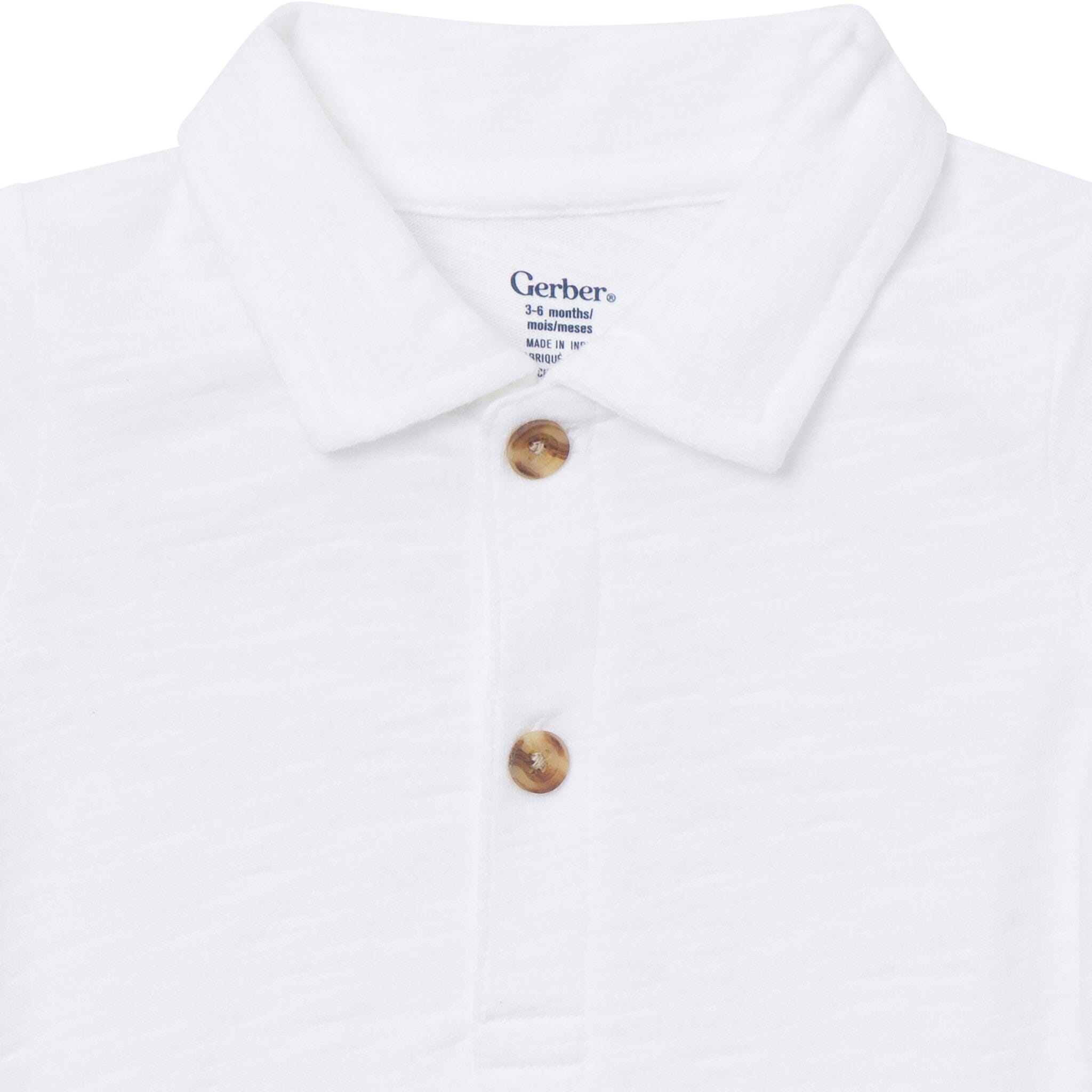Baby Boys White Polo Bodysuit Onesies Bodysuits Gerber® 