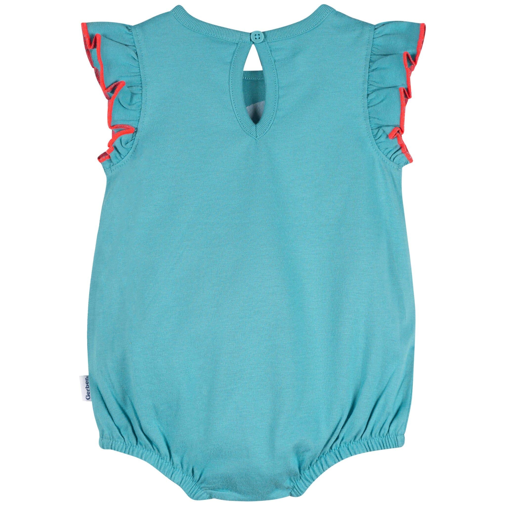 Baby Girls Aqua Cherries Pocket Romper rompers Gerber® 