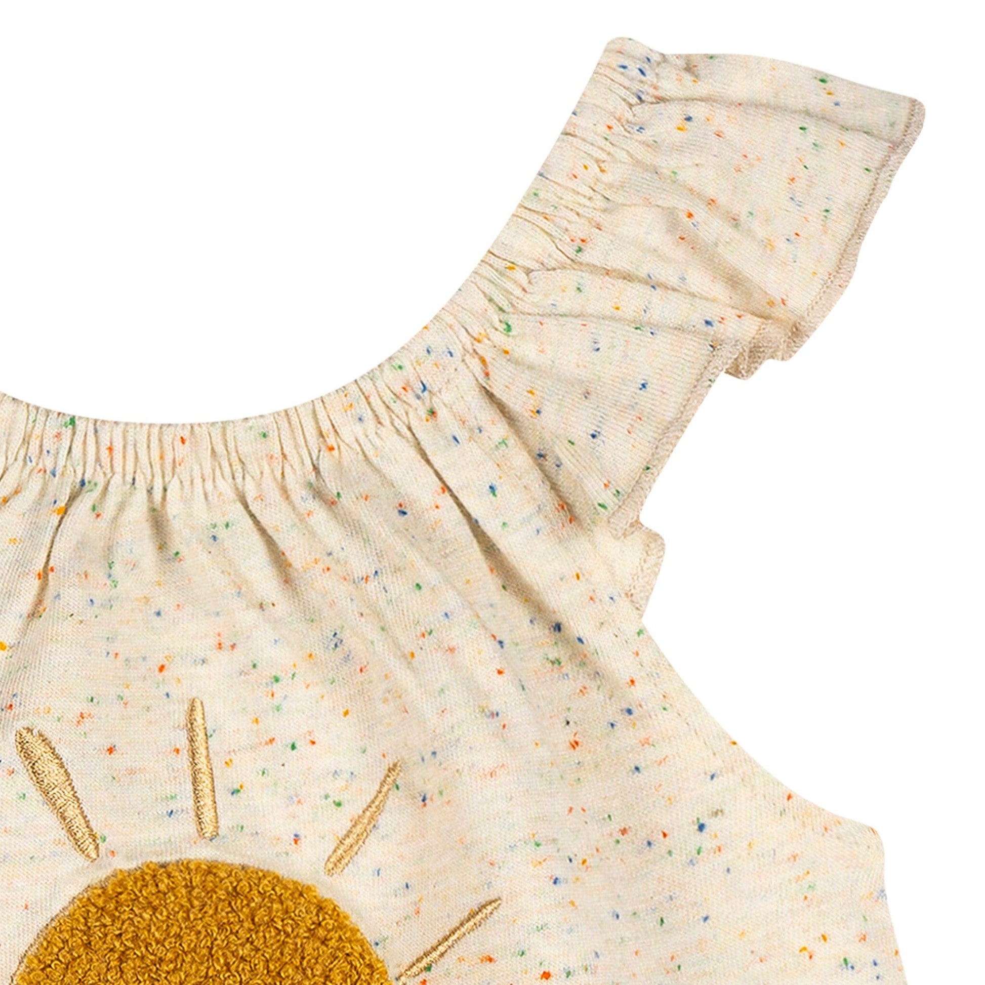 Baby Girls Oatmeal Speckle Sleeveless Ruffle Romper rompers Gerber® 