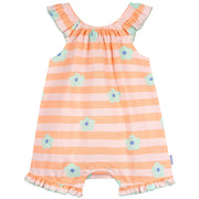 Baby Girls Pink Stripes Sleeveless Ruffle Romper rompers Gerber® 