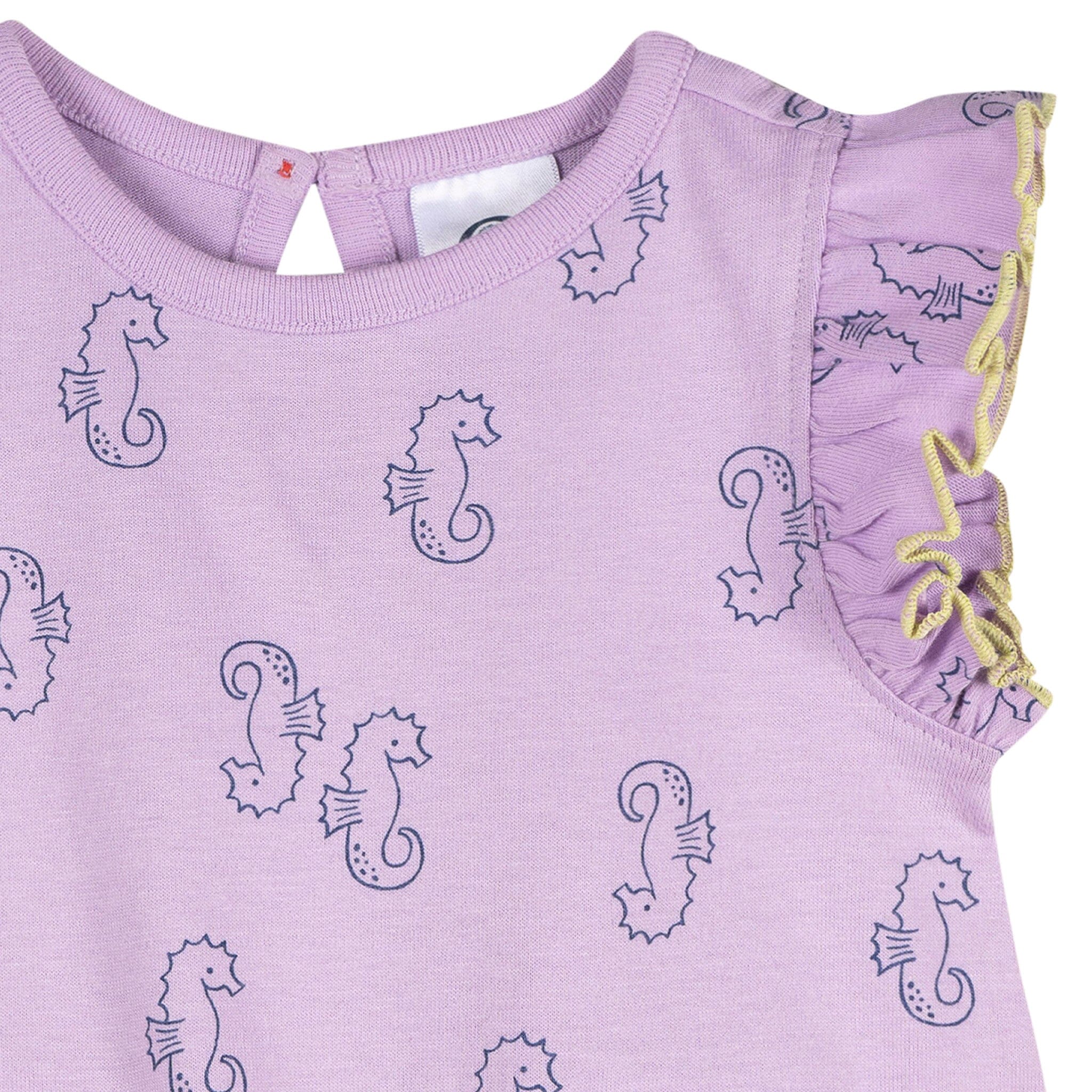 Baby Girls Purple Seahorses Pocket Romper rompers Gerber® 