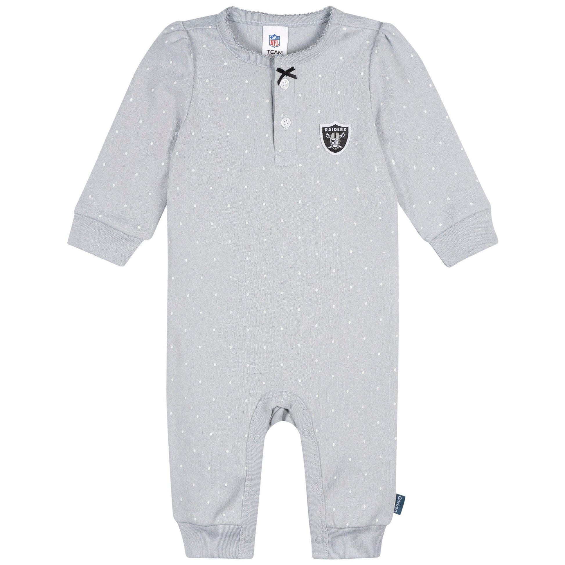Baby Girls Las Vegas Raiders Footless Pajamas Sleepwear NFL 