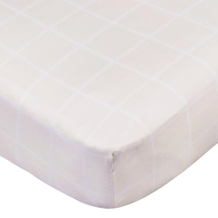 Baby Girls Light Tan Plaid Crib Sheet