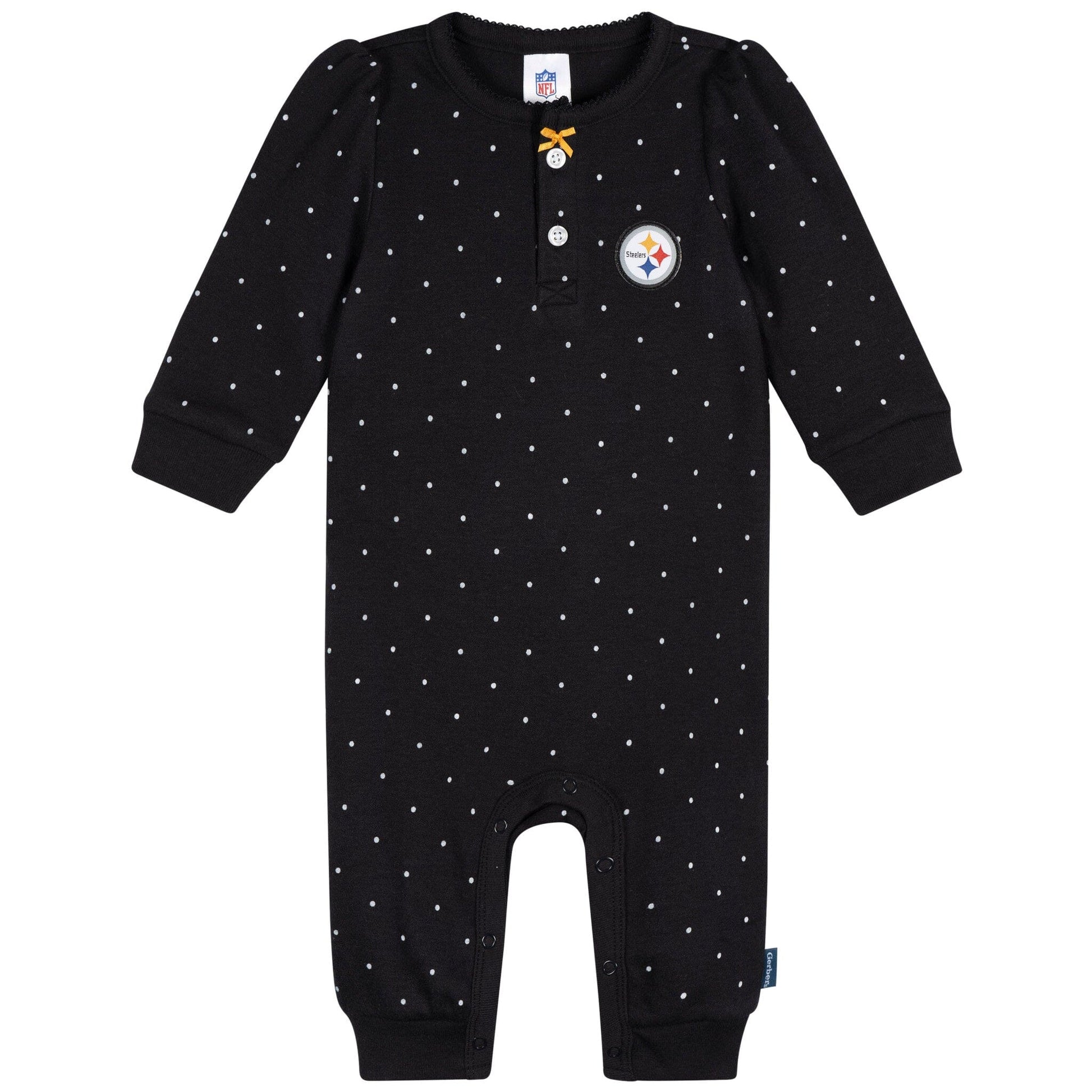 Baby Girls Pittsburgh Steelers Footless Pajamas Sleepwear NFL 