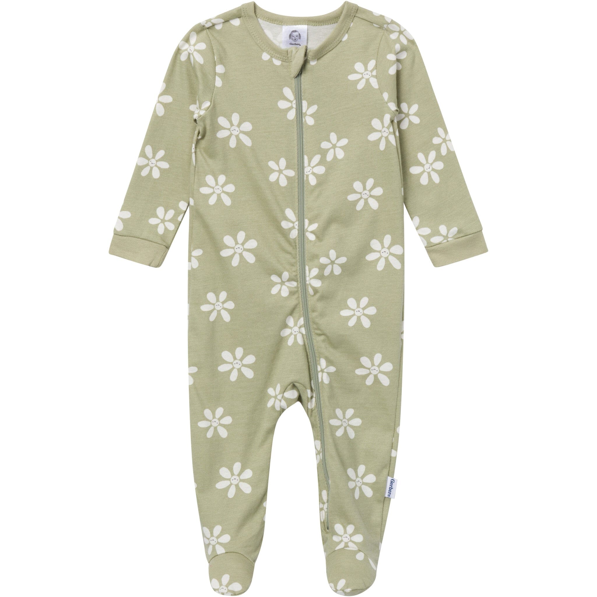 Baby Girls White Flowers Sleep 'N Play Sleepwear Gerber® 