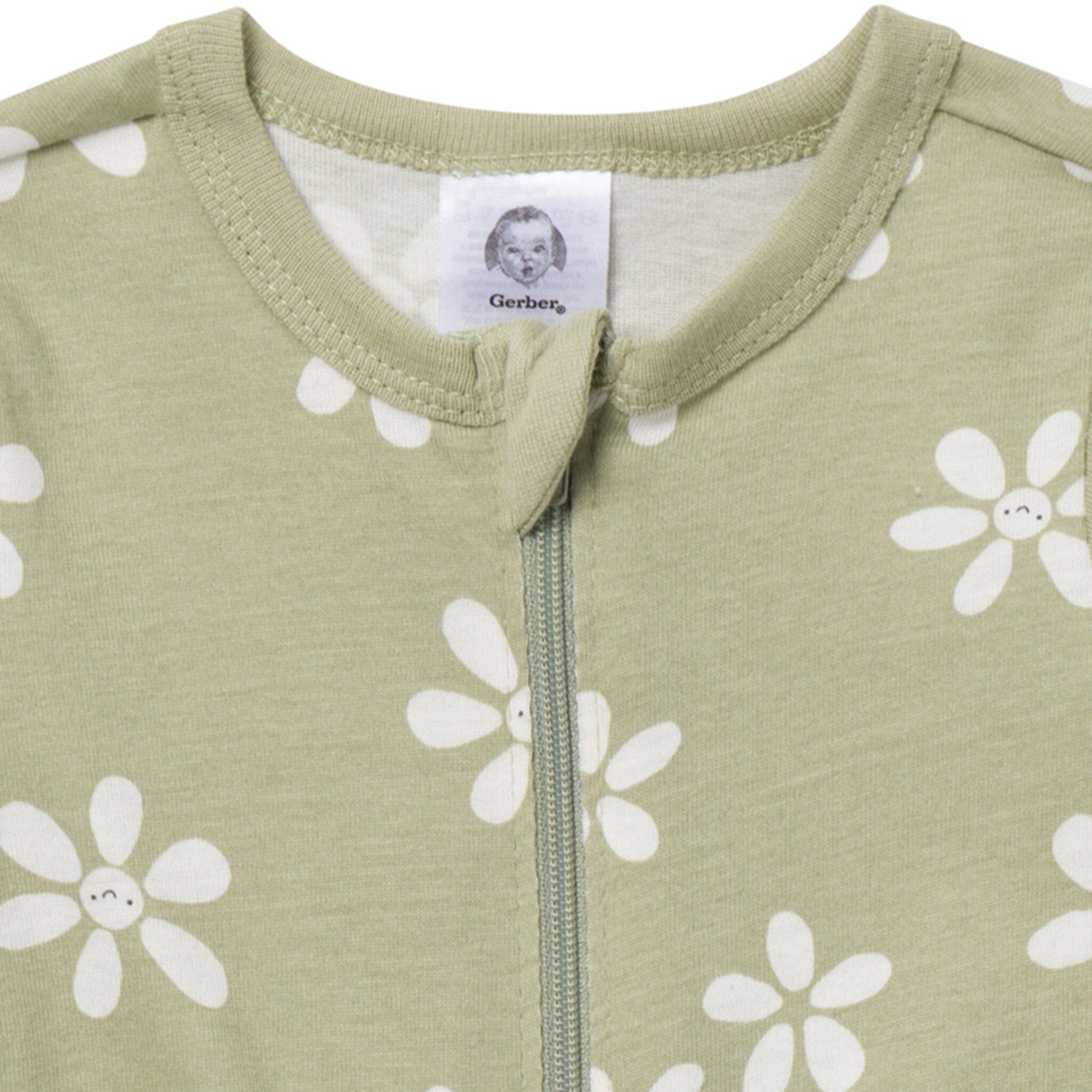 Baby Girls White Flowers Sleep 'N Play Sleepwear Gerber® 