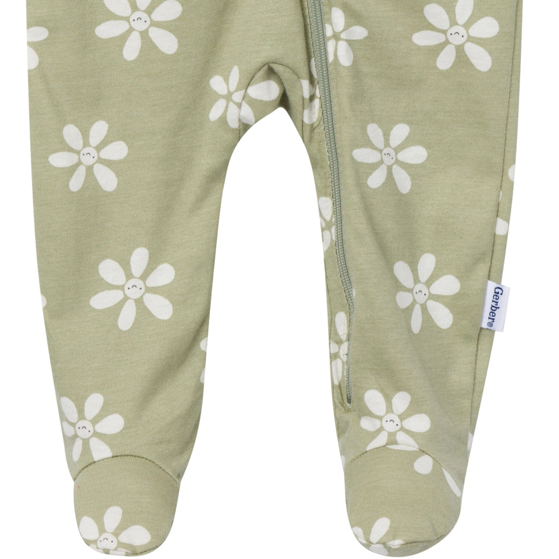 Baby Girls White Flowers Sleep 'N Play Sleepwear Gerber® 