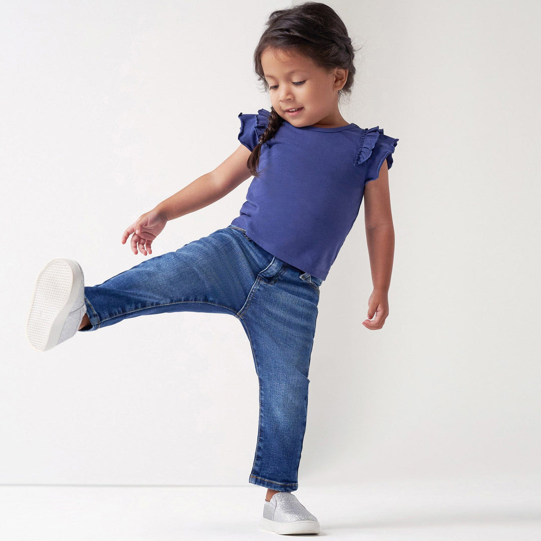 Infant and Toddler Neutral Blue Straight Fit Denim Jeans – Gerber