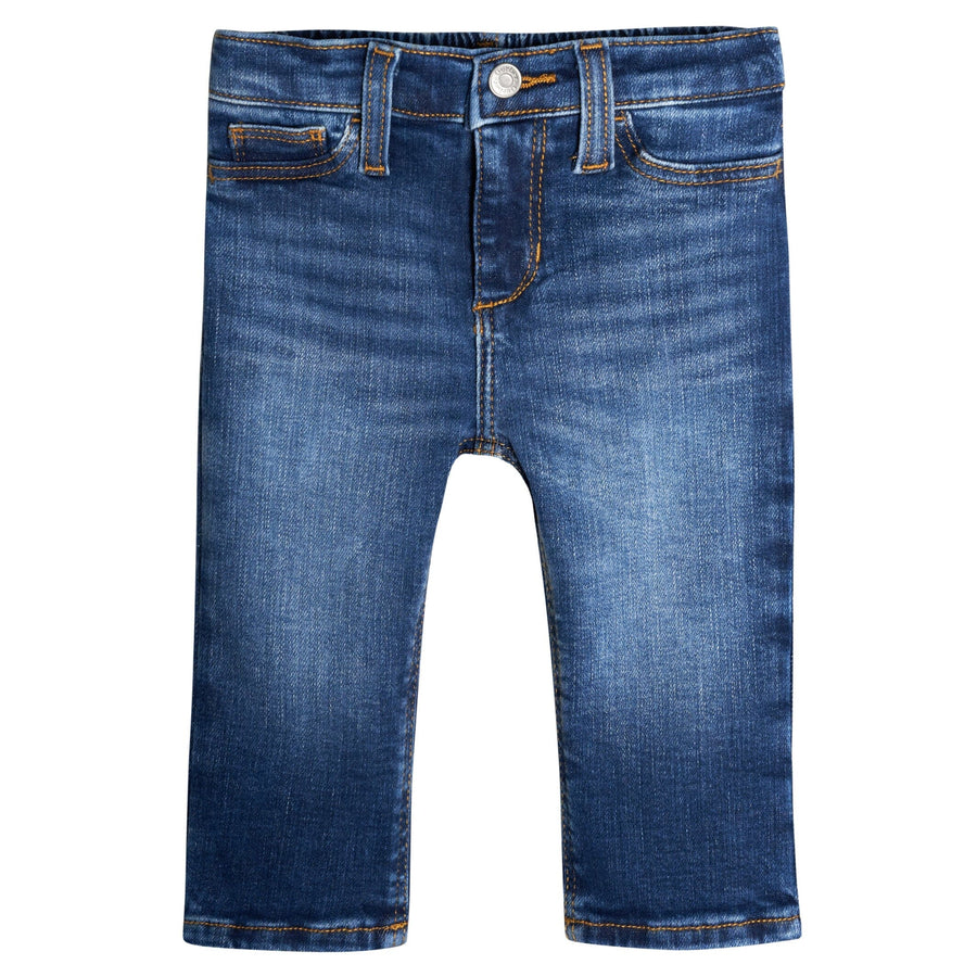 Baby Neutral Blue Straight Fit Jeans With Elastic Back