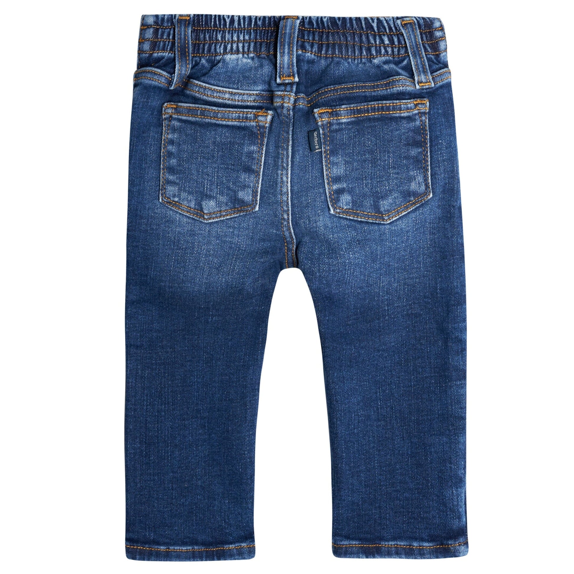 Baby Neutral Blue Straight Fit Jeans With Elastic Back