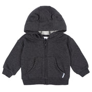 Baby Neutral Charcoal Heather Zip Front Sweatshirt Outerwear Gerber® 
