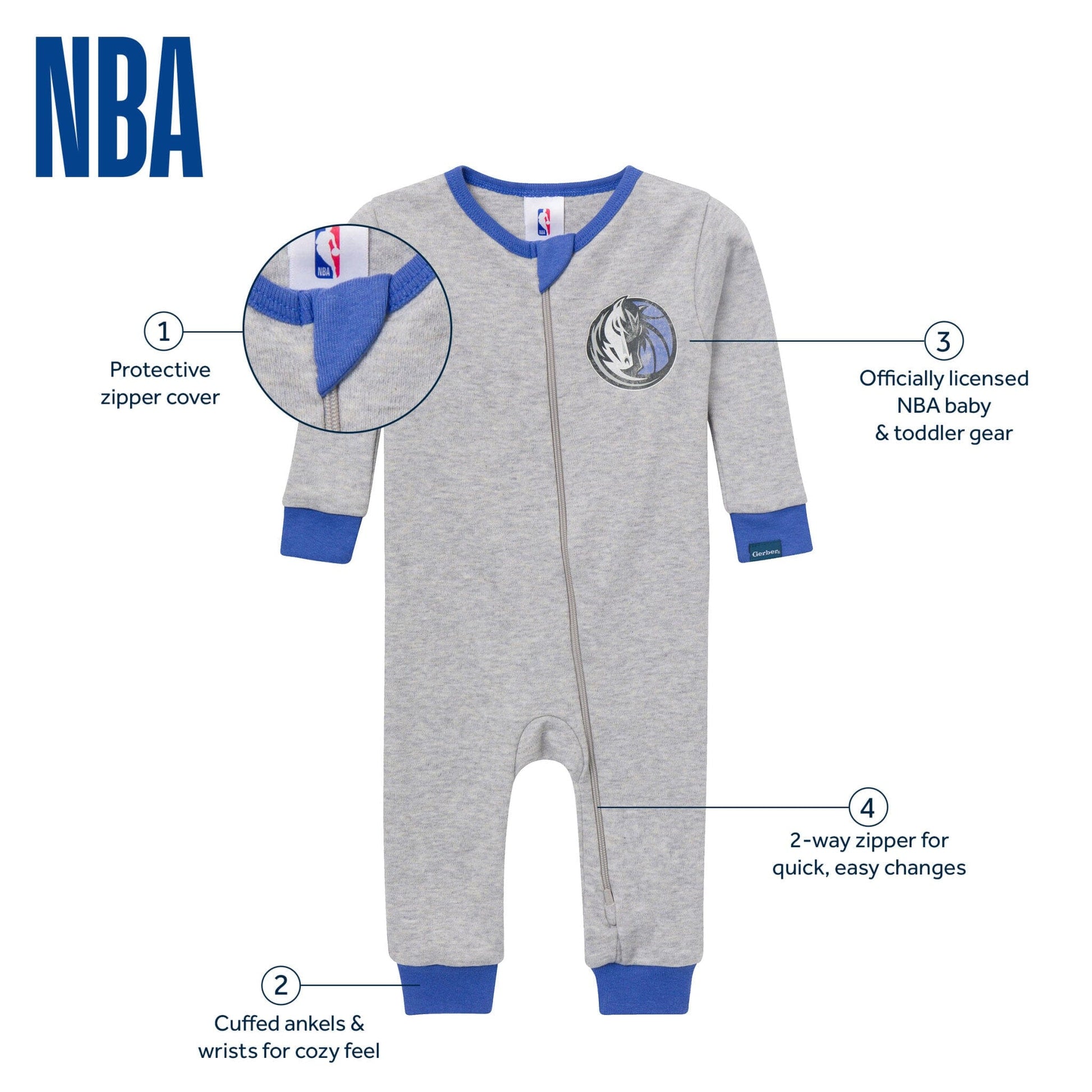Baby Neutral Dallas Mavericks Footless Pajamas Sleepwear Gerber® 