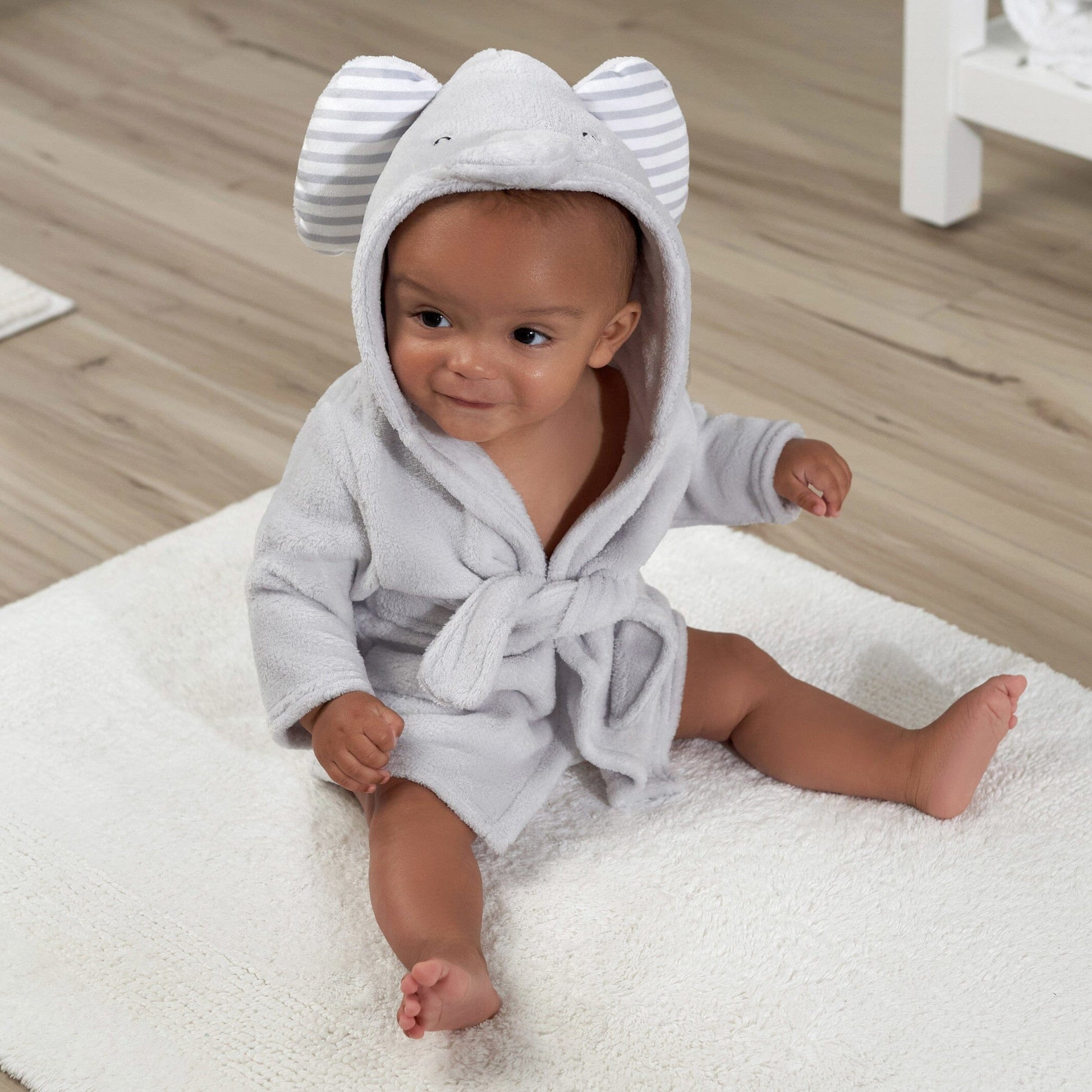 Baby Neutral Grey Elephant Robe