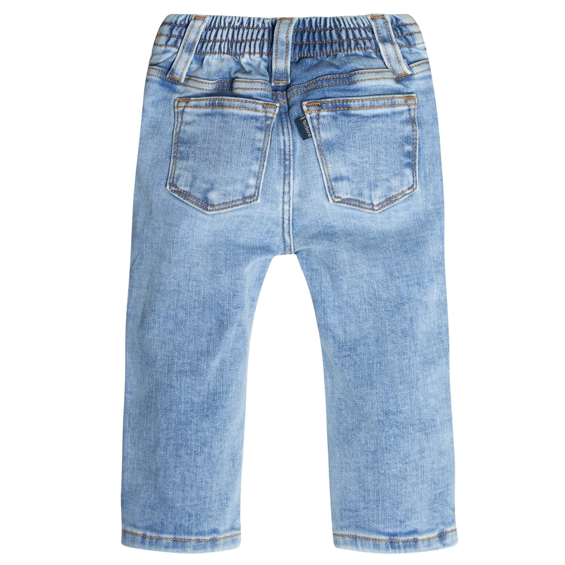 Baby Neutral Light Blue Straight Fit Jeans With Elastic Back