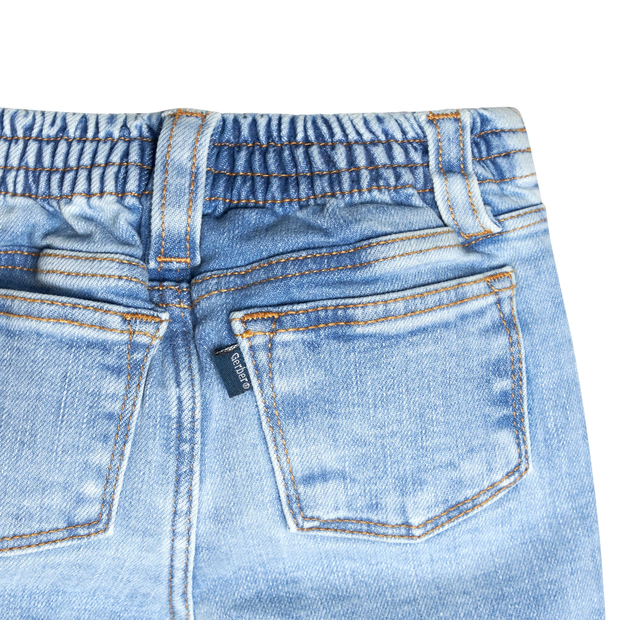 Baby Neutral Light Blue Straight Fit Jeans With Elastic Back