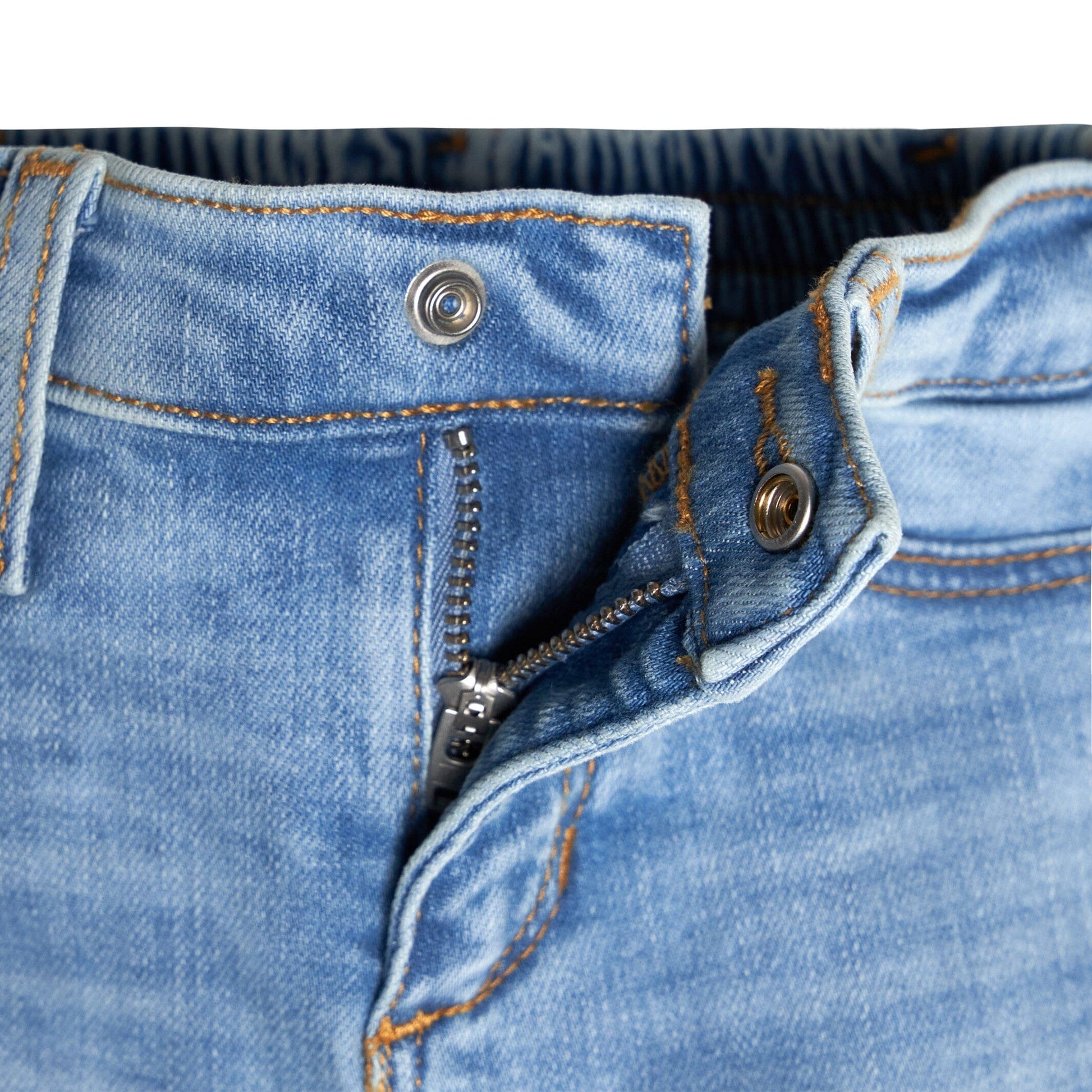 Baby Neutral Light Blue Straight Fit Jeans With Elastic Back