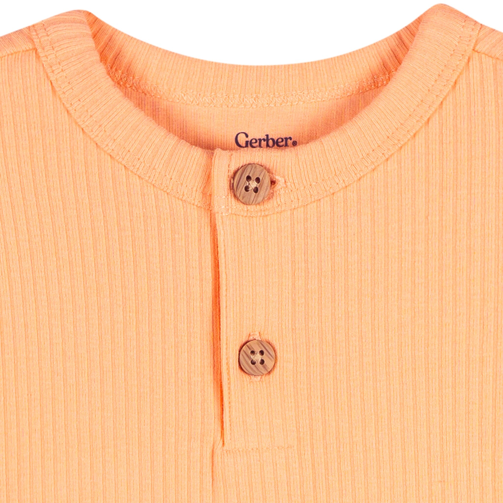 Baby Neutral Peach Short Sleeve Romper rompers Gerber® 