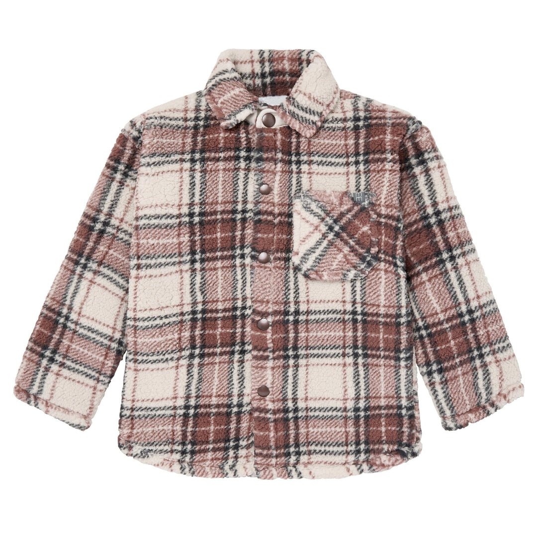 Baby Boys Gray and Brown Plaid Sherpa Jacket Outerwear Gerber® 