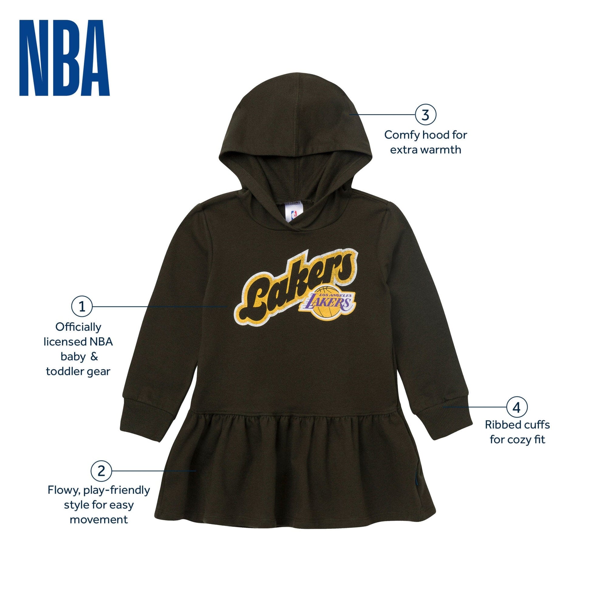 Infant & Toddler Girls Los Angeles Lakers Hooded Dress Dresses Gerber® 