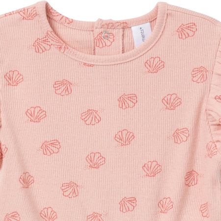 Infant & Toddler Girls Rose Seashells Flutter Sleeve Romper