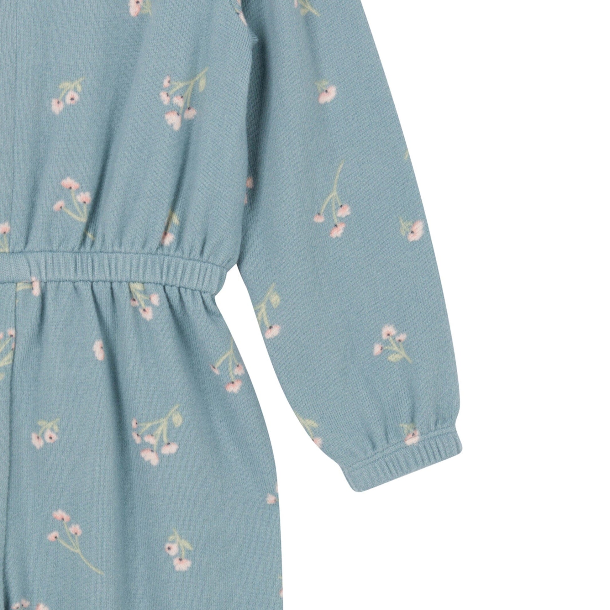 Toddler Girls Blue Floral Hacci Jumpsuit