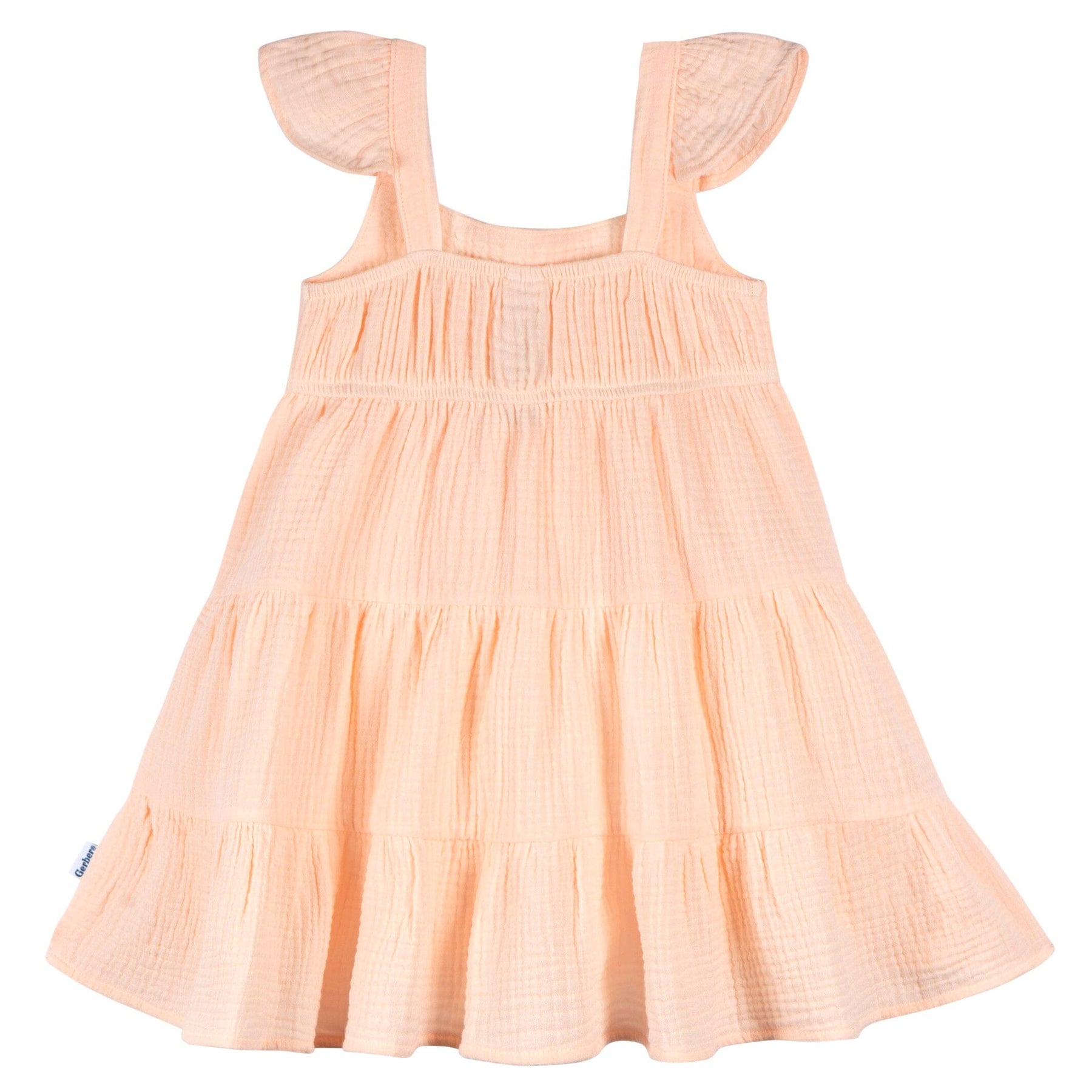 Printed Gauze Dress with Collar - Kids - Offwhite/Cherry Red | 100975 Fiona
