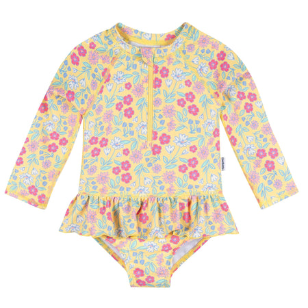 Infant & Toddler Girls UPF 50+ Floral Rash Guard Suit
