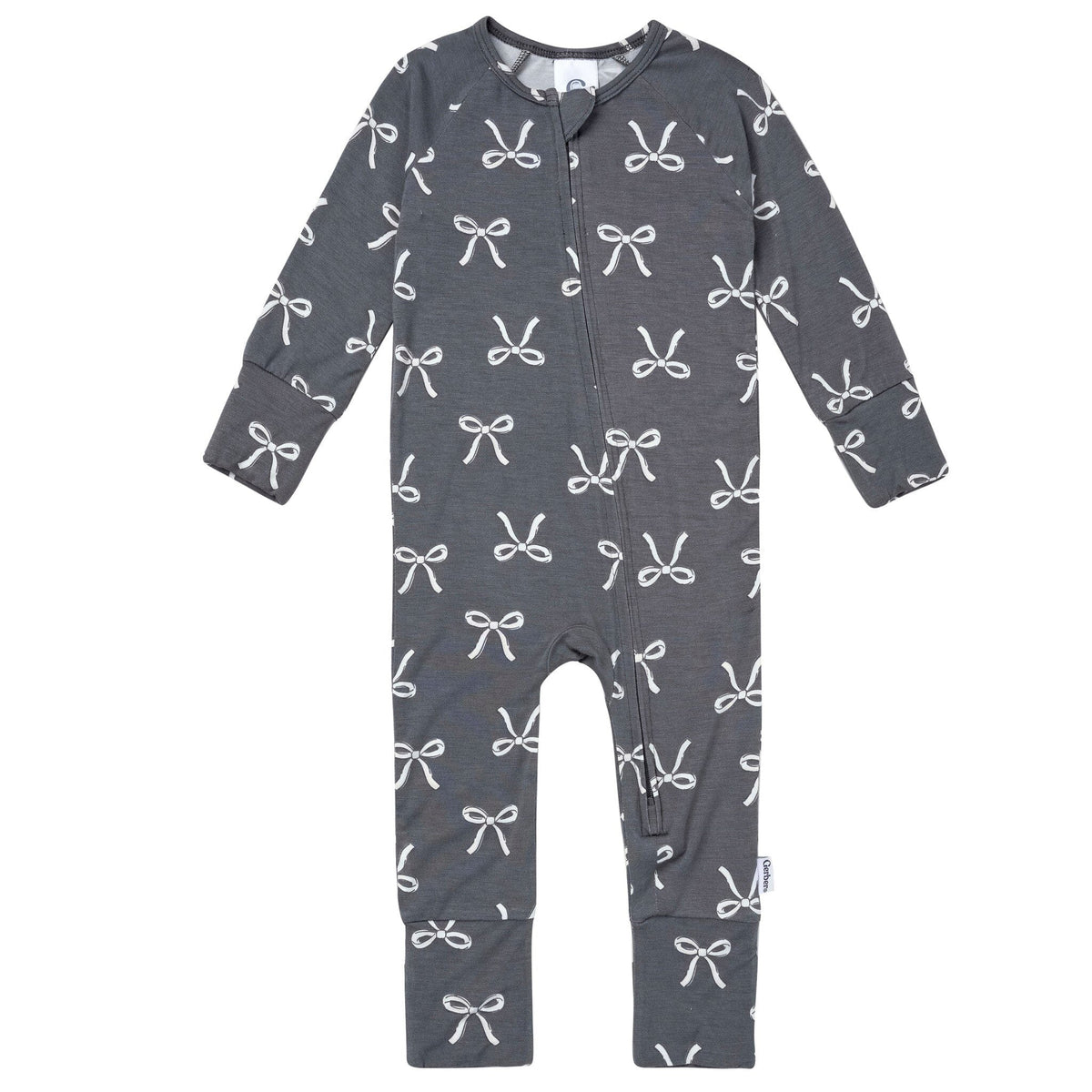 Baby & Toddler Girls Gray Bow Snug Fit Footless Pajamas Sleepwear Gerber® 