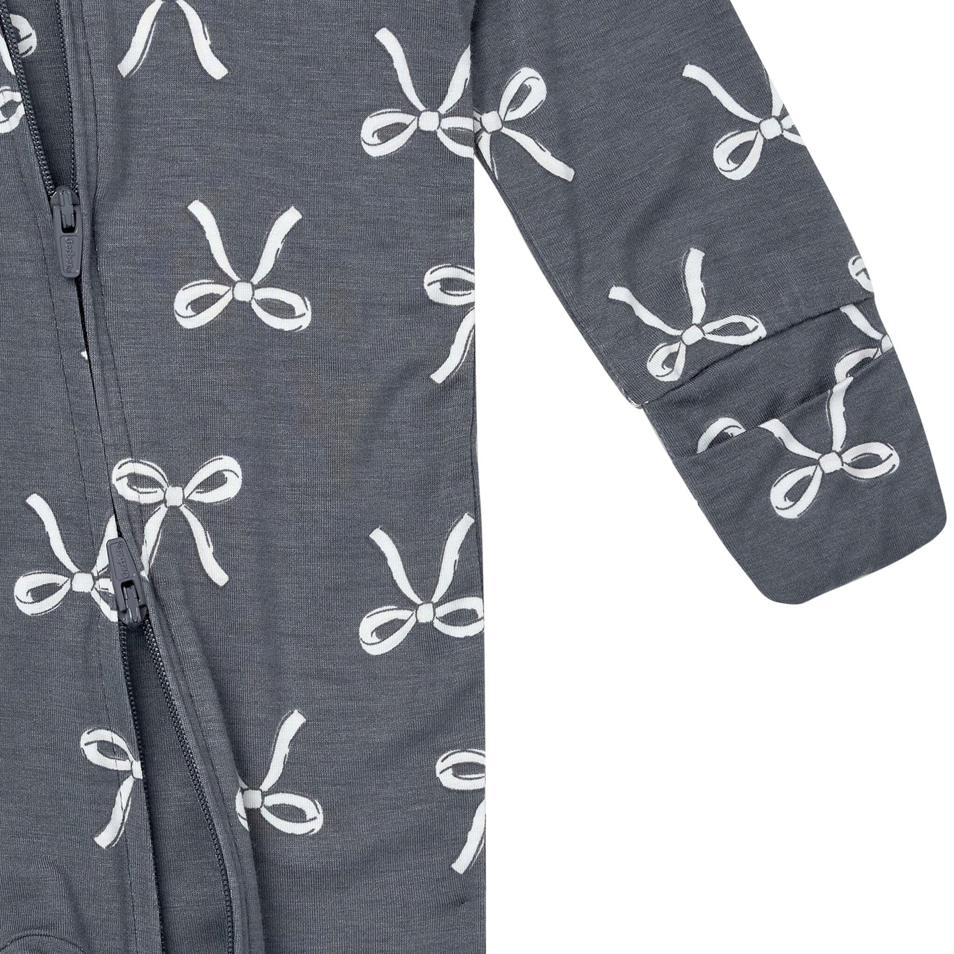 Baby & Toddler Girls Gray Bow Snug Fit Footless Pajamas Sleepwear Gerber® 