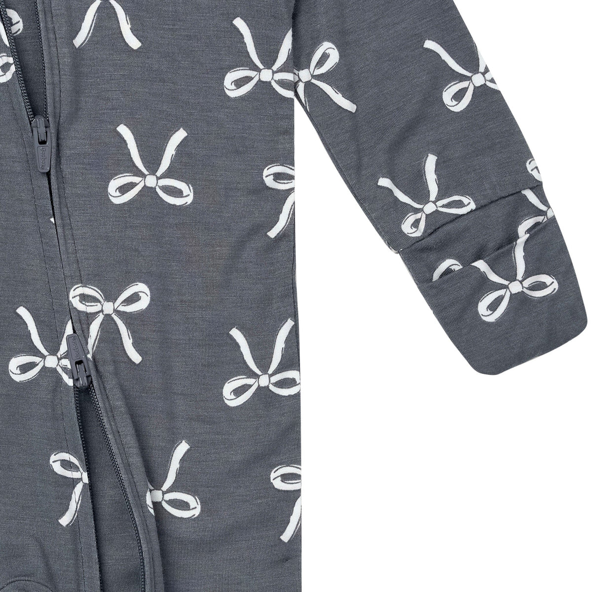 Baby & Toddler Girls Gray Bow Snug Fit Footless Pajamas Sleepwear Gerber® 