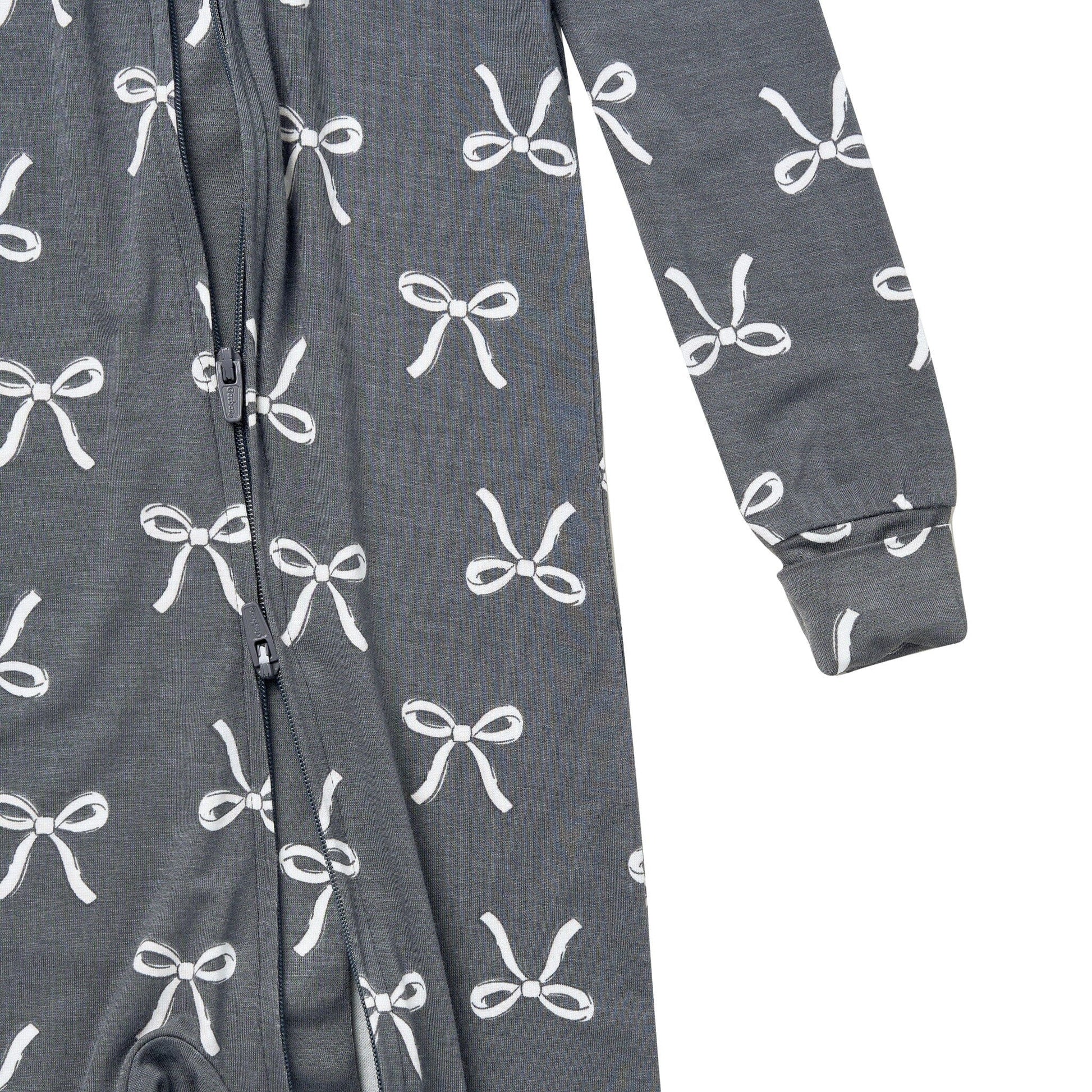 Baby & Toddler Girls Gray Bow Snug Fit Footless Pajamas Sleepwear Gerber® 