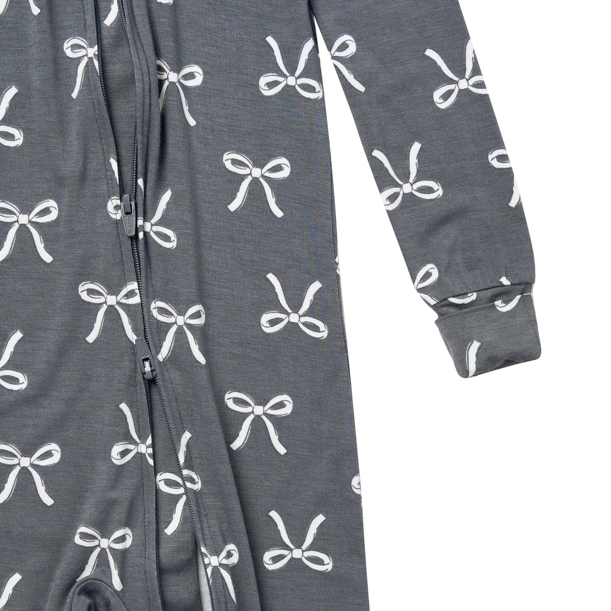 Baby & Toddler Girls Gray Bow Snug Fit Footless Pajamas Sleepwear Gerber® 