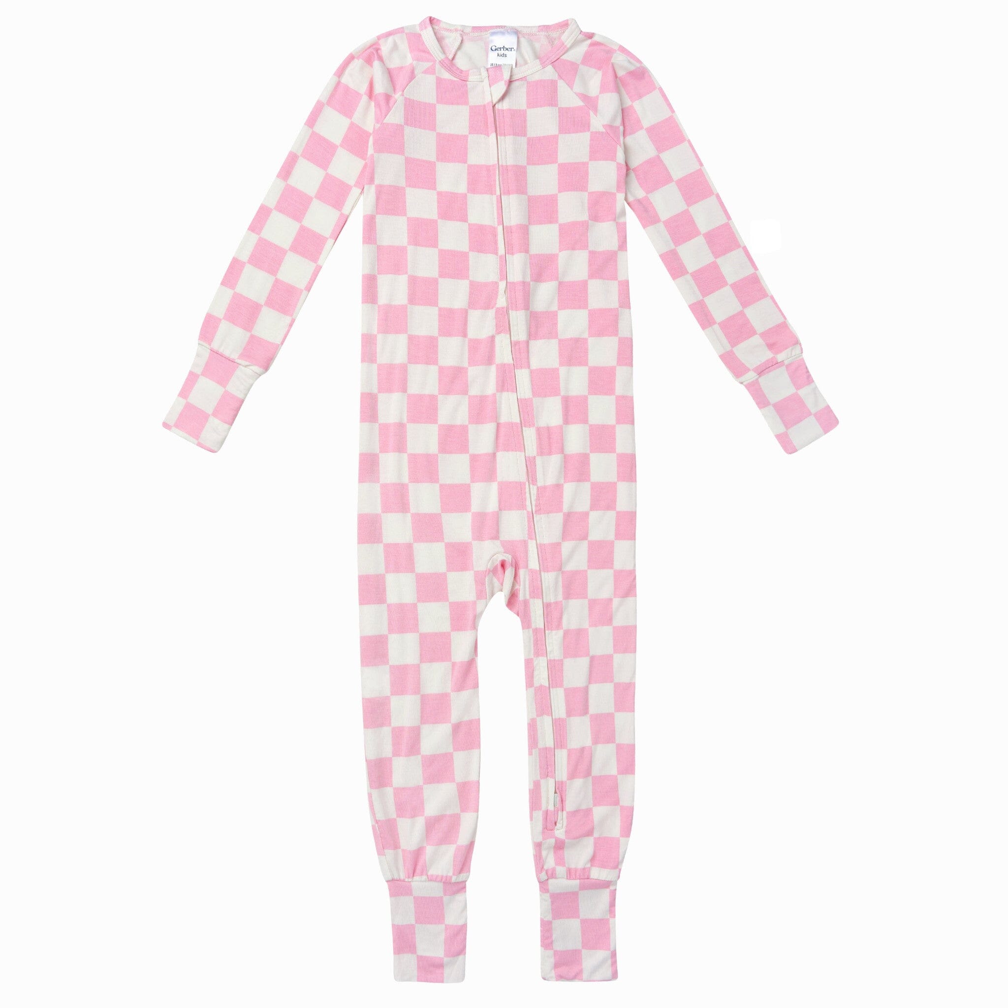 Baby & Toddler Girls Pink Check Snug Fit Footless Pajamas Sleepwear Gerber® 
