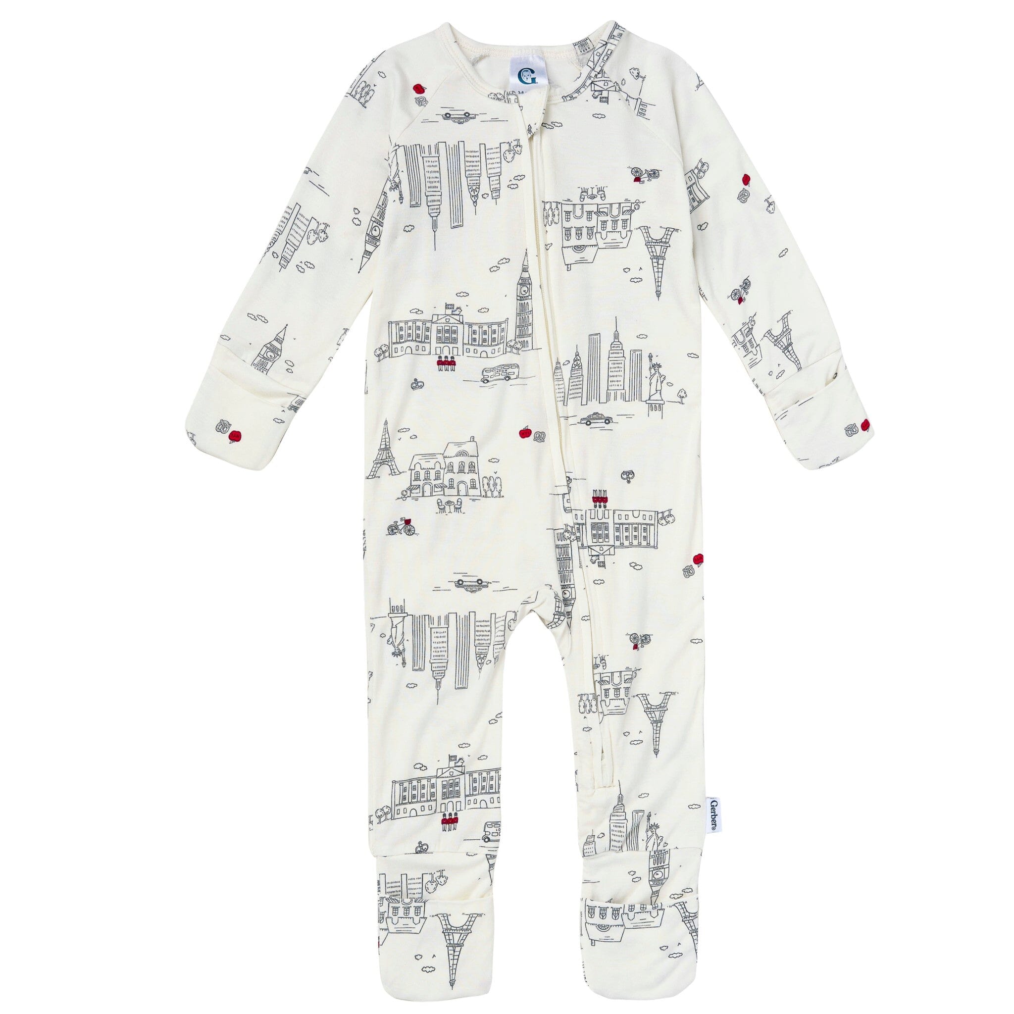Baby & Toddler Neutral Ivory City Snug Fit Footless Pajamas Sleepwear Gerber® 