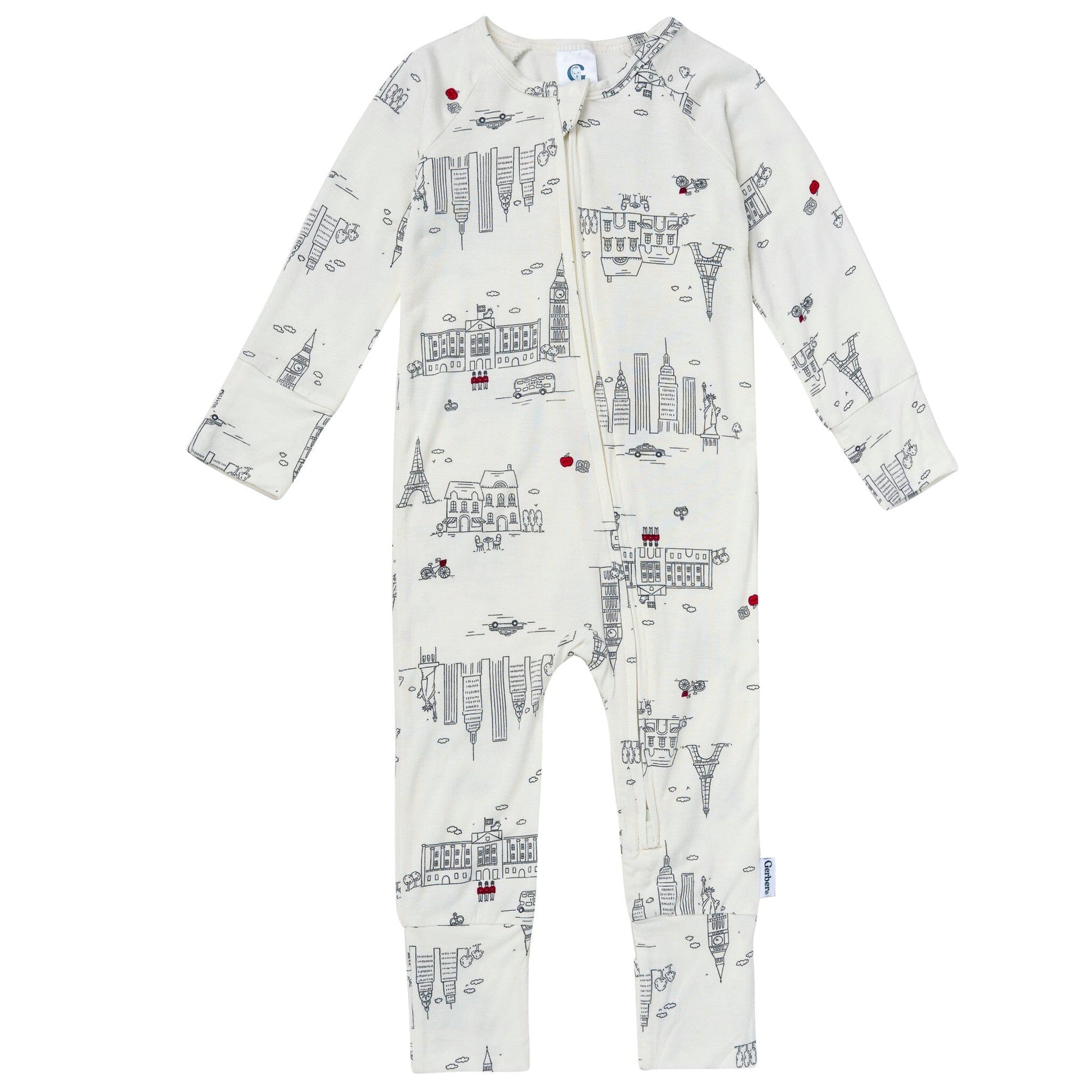 Baby & Toddler Neutral Ivory City Snug Fit Footless Pajamas Sleepwear Gerber® 