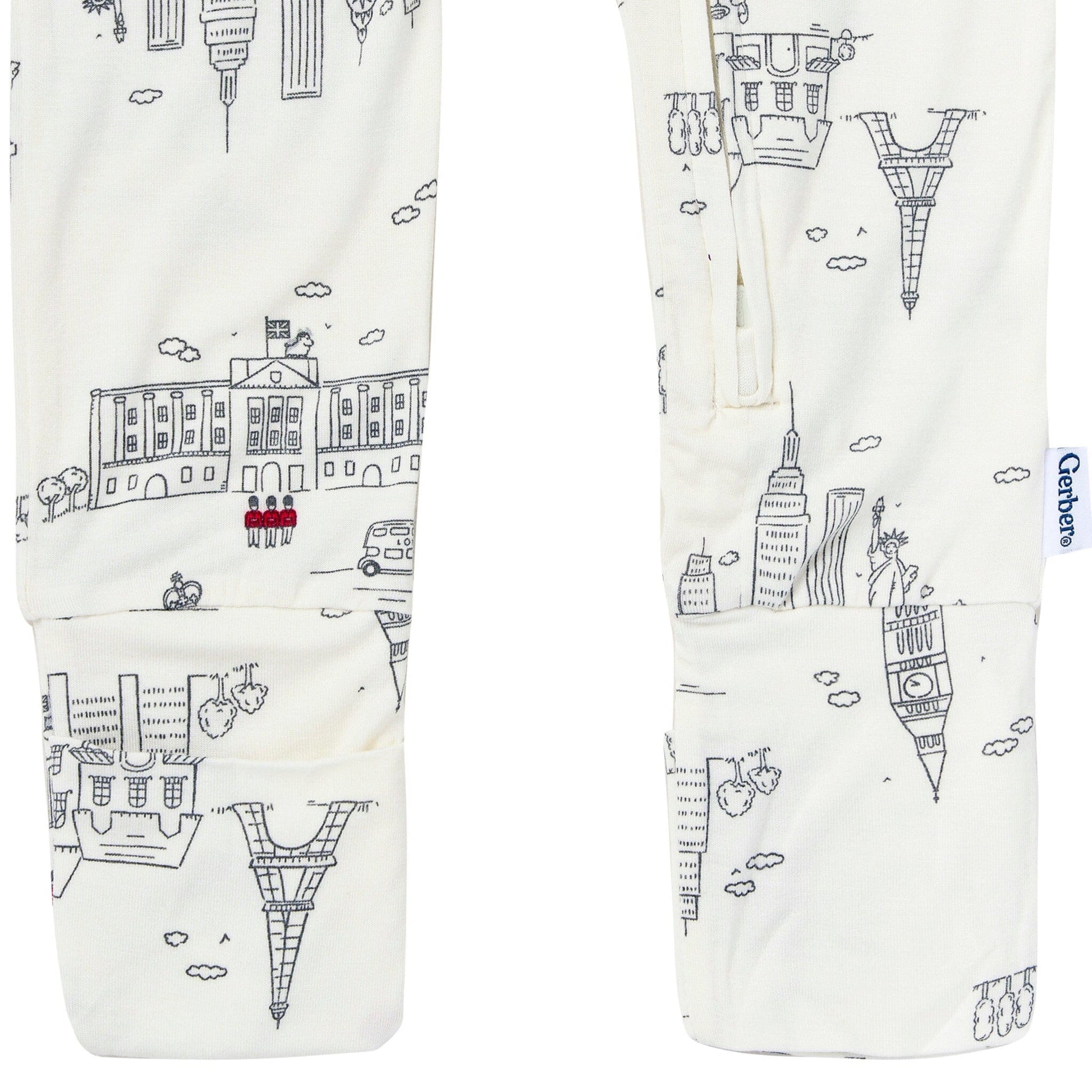 Baby & Toddler Neutral Ivory City Snug Fit Footless Pajamas Sleepwear Gerber® 
