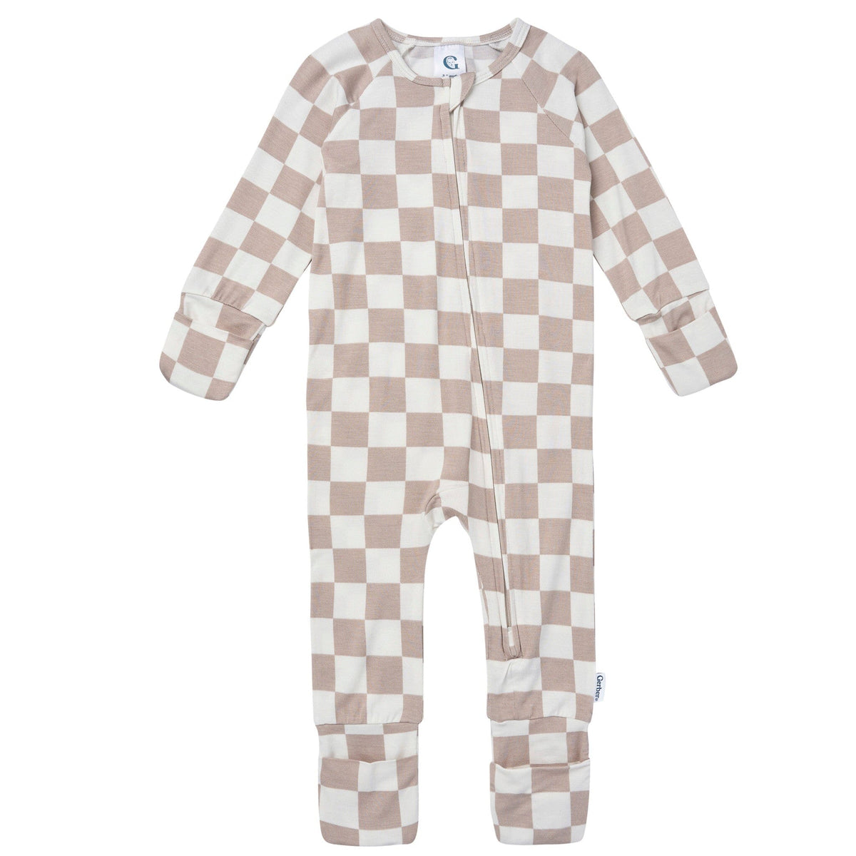 Baby & Toddler Neutral Taupe Check Snug Fit Footless Pajamas Sleepwear Gerber® 