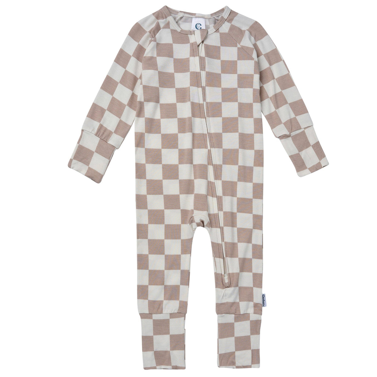 Baby & Toddler Neutral Taupe Check Snug Fit Footless Pajamas Sleepwear Gerber® 