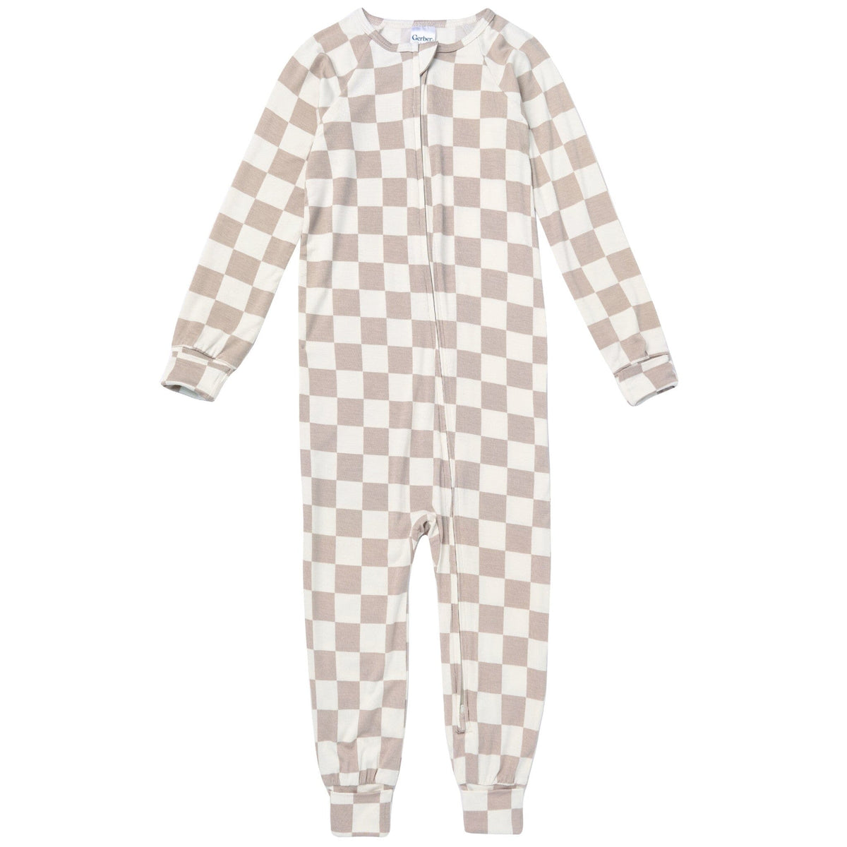 Baby & Toddler Neutral Taupe Check Snug Fit Footless Pajamas Sleepwear Gerber® 