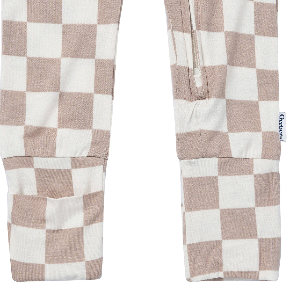 Baby & Toddler Neutral Taupe Check Snug Fit Footless Pajamas Sleepwear Gerber® 