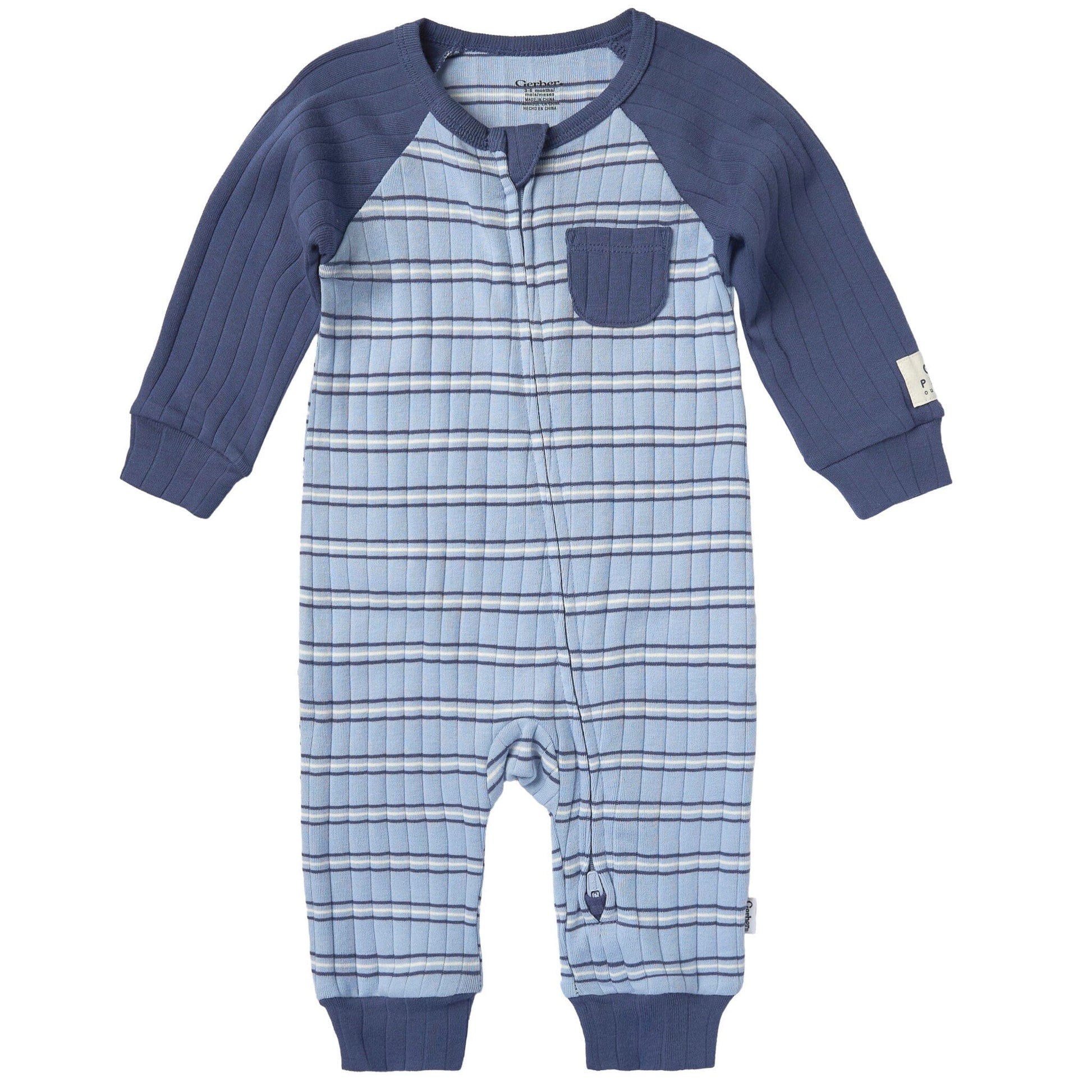 Baby Boys Blue Stripe Romper rompers Gerber® 