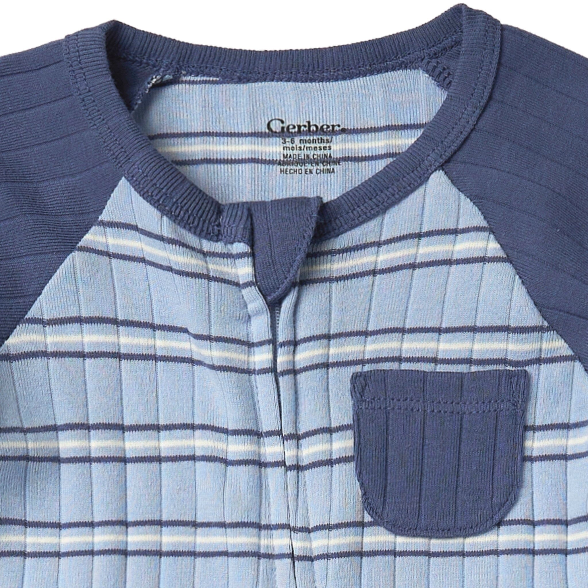 Baby Boys Blue Stripe Romper rompers Gerber® 
