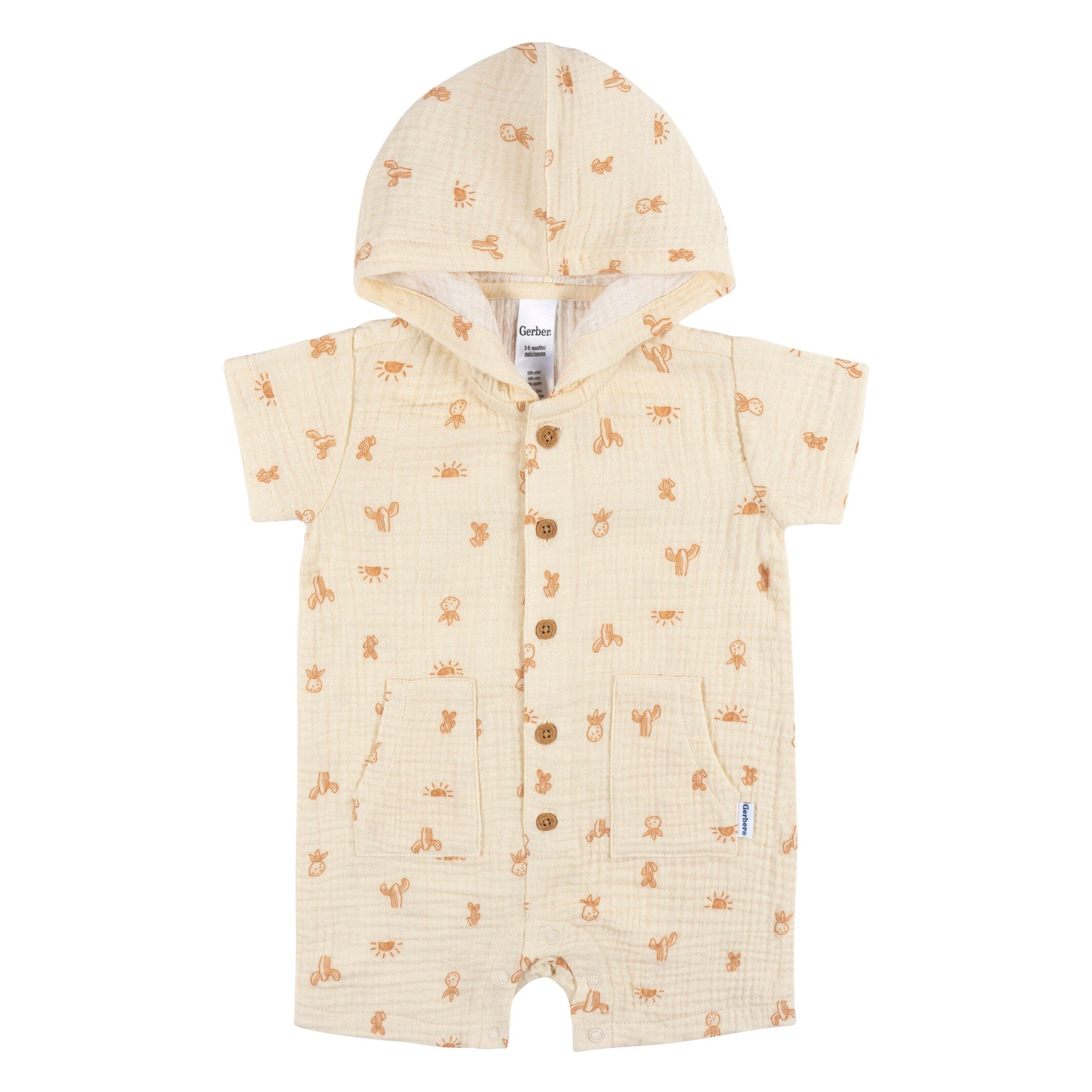 Baby Boys Desert Hooded Romper