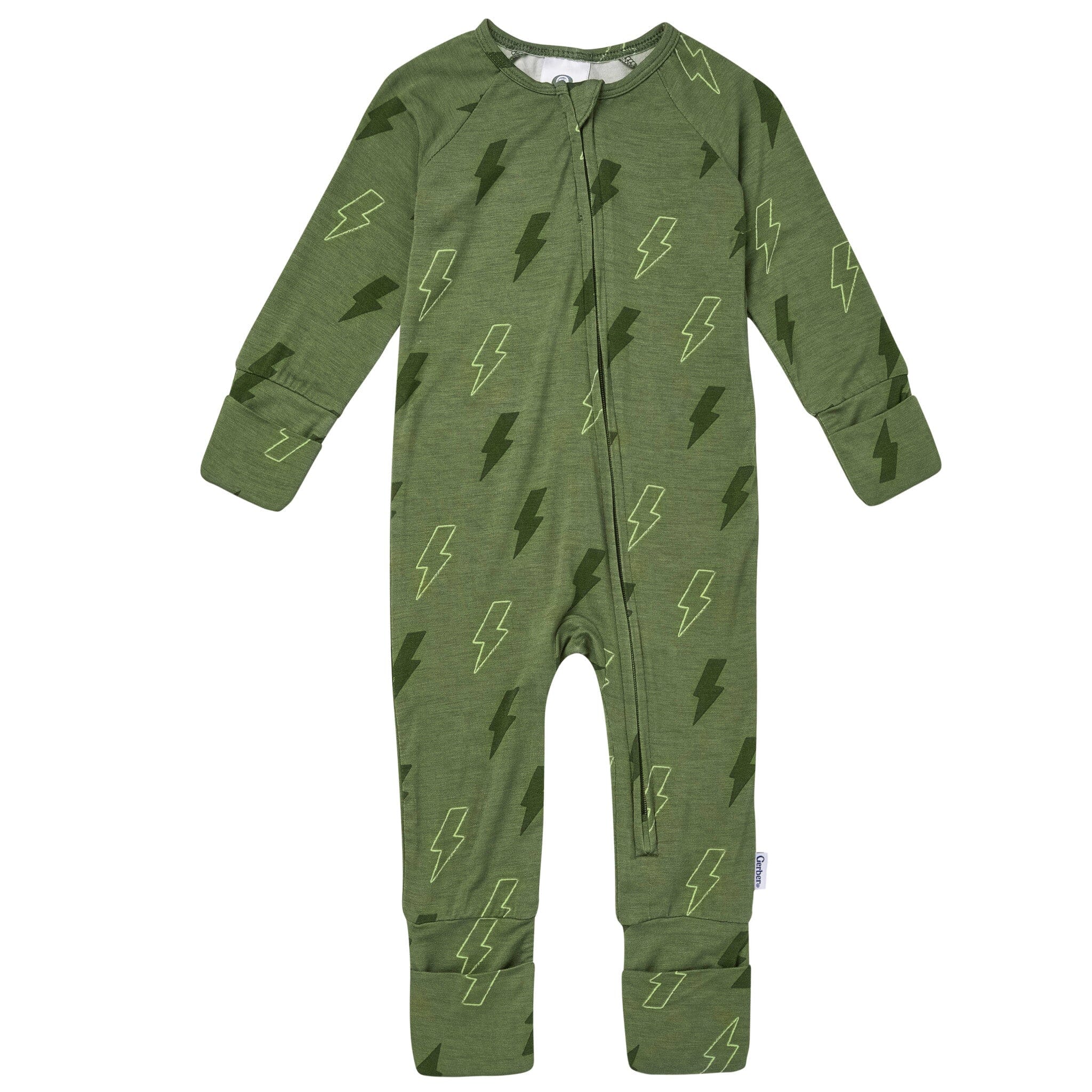 Baby Boys Green Bolts Snug Fit Footless Pajamas Sleepwear Gerber® 